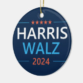 Harris Walz 2024 voor President Keramisch Ornament (Links)