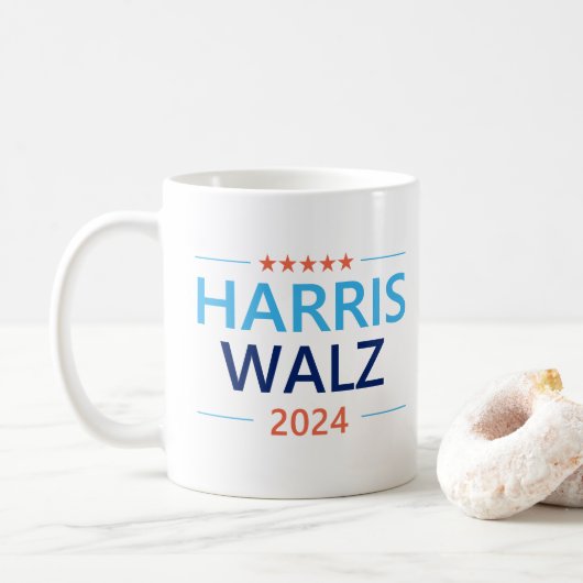 Harris Walz 2024 voor President Koffiemok (Met donut)