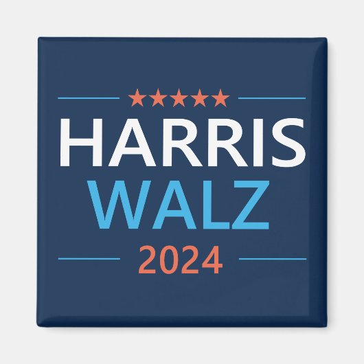 Harris Walz 2024 voor President Magneet (Voorkant)