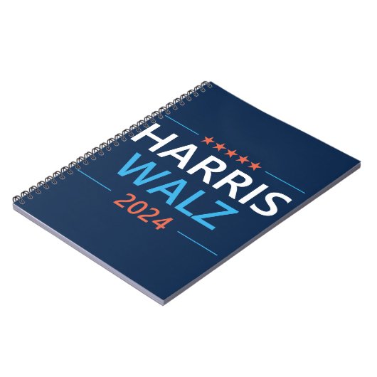 Harris Walz 2024 voor President Notitieboek (Linkerzijde)
