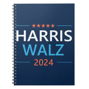 Harris Walz 2024 voor President Notitieboek