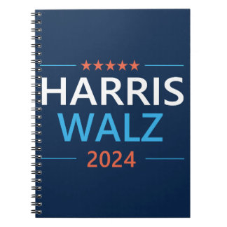 Harris Walz 2024 voor President Notitieboek