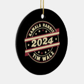 Harris Walz 2024 voor President Patriotic Kamala Keramisch Ornament (Rechts)