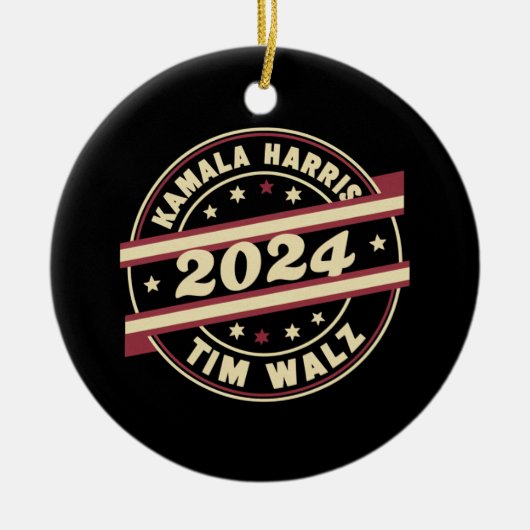 Harris Walz 2024 voor President Patriotic Kamala Keramisch Ornament (Voorkant)