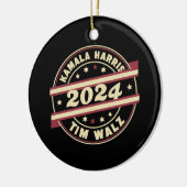 Harris Walz 2024 voor President Patriotic Kamala Keramisch Ornament (Links)