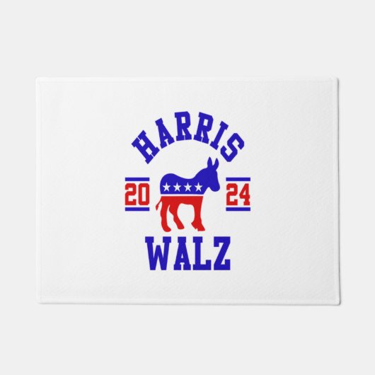 Harris Walz 2024 voor President Patriottische Demo Deurmat (Voorkant)
