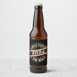 Harris Walz 2024 voor President Patriottische Kama Bier Etiket