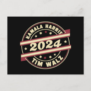 Harris Walz 2024 voor President Patriottische Kama Briefkaart