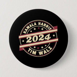 Harris Walz 2024 voor President Patriottische Kama Ronde Button 7,6 Cm