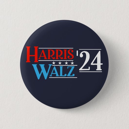 Harris Walz 2024 voor President Ronde Button 5,7 Cm (Voorkant)