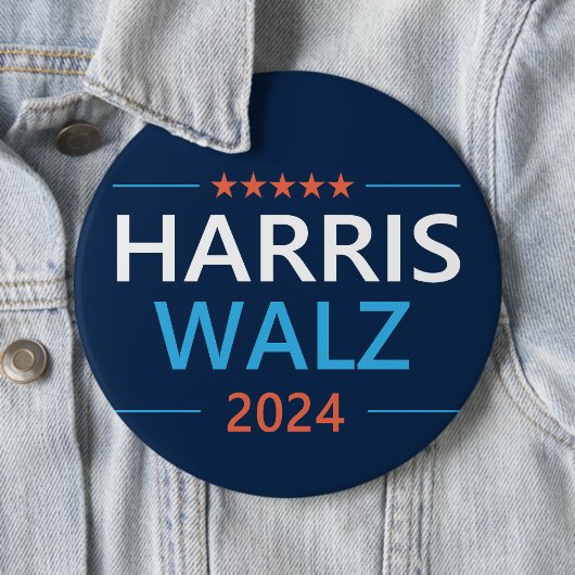 Harris Walz 2024 voor President Ronde Button 6,0 Cm (In situ)