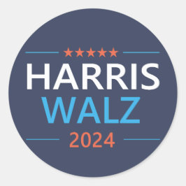 Harris Walz 2024 voor President Ronde Sticker