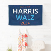 Harris Walz 2024 voor President Spandoek (Insitu)