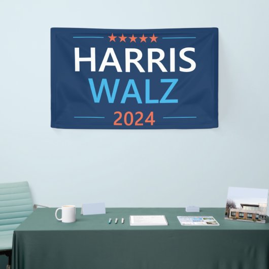 Harris Walz 2024 voor President Spandoek (Beurs)
