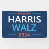 Harris Walz 2024 voor President Spandoek (Horizontaal)