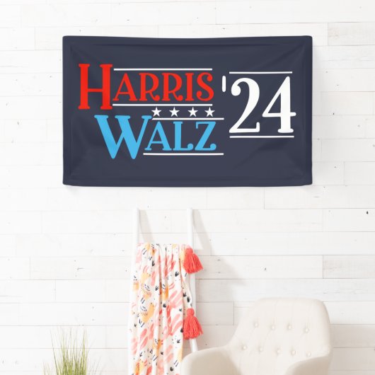 Harris Walz 2024 voor President Spandoek (Insitu)