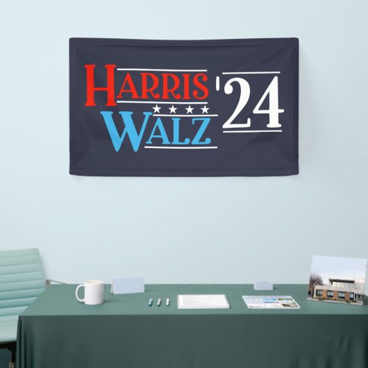 Harris Walz 2024 voor President Spandoek (Beurs)
