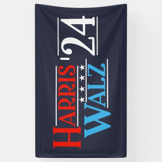 Harris Walz 2024 voor President Spandoek (Verticaal)