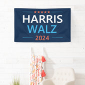 Harris Walz 2024 voor President Spandoek (Insitu)