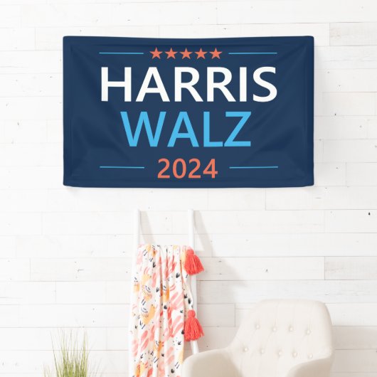 Harris Walz 2024 voor President Spandoek (Insitu)