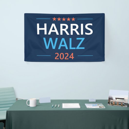 Harris Walz 2024 voor President Spandoek (Beurs)