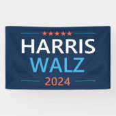 Harris Walz 2024 voor President Spandoek (Horizontaal)