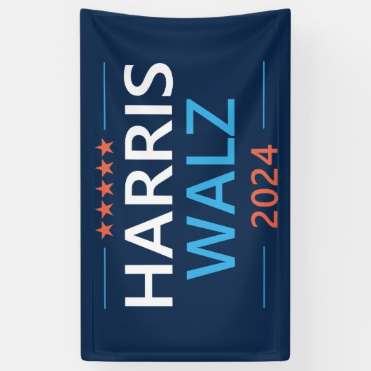 Harris Walz 2024 voor President Spandoek (Verticaal)