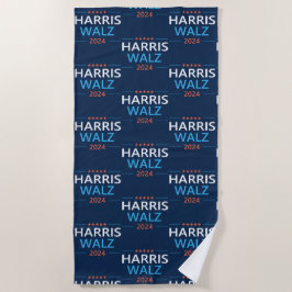 Harris Walz 2024 voor President Strandlaken