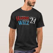 Harris Walz 2024 voor President T-shirt (Voorkant)