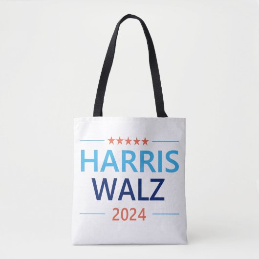 Harris Walz 2024 voor President Tote Bag (Voorkant)