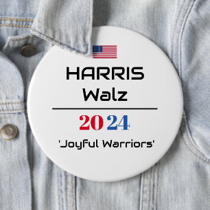 Harris Walz 2024 'Vrolijke Strijders' Ronde Button 6,0 Cm