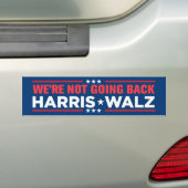 Harris Walz 2024 We gaan niet terug Bumpersticker (Op auto)