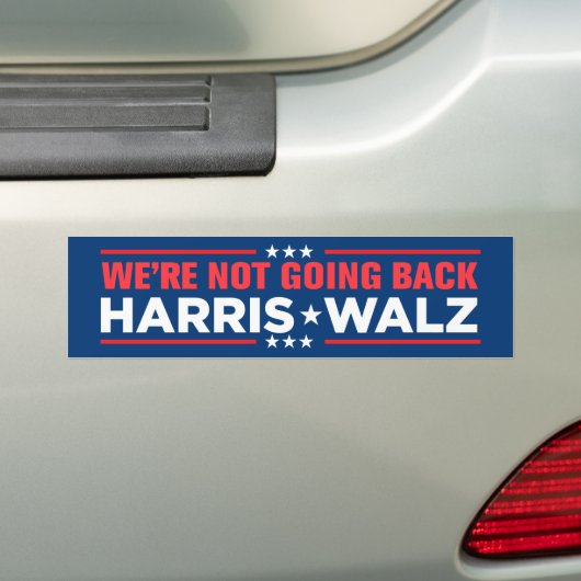 Harris Walz 2024 We gaan niet terug Bumpersticker (Op auto)