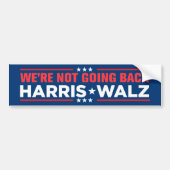Harris Walz 2024 We gaan niet terug Bumpersticker (Voorkant)