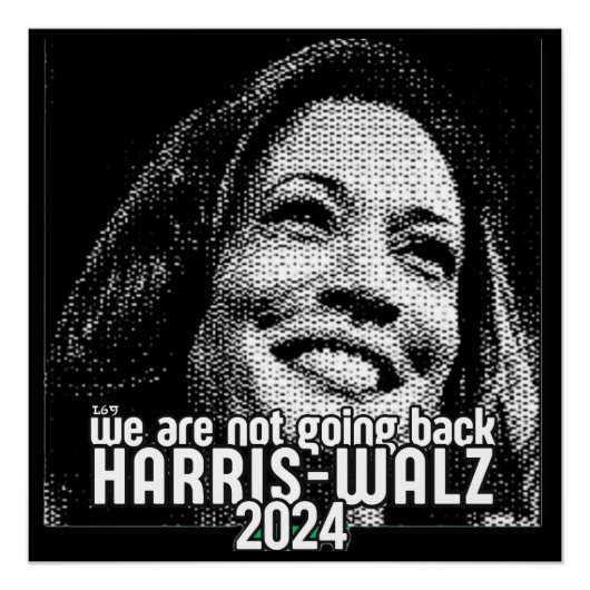 HARRIS-WALZ 2024 WE GAAN NIET TERUG PERFECT POSTER (Voorkant)