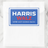 Harris Walz 2024 - We gaan niet terug Rechthoekige Sticker (Tas)