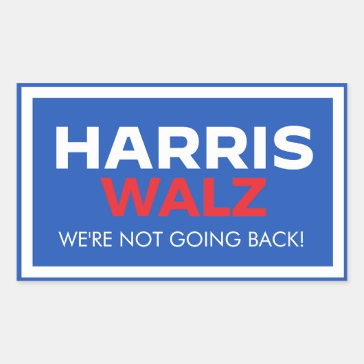 Harris Walz 2024 - We gaan niet terug Rechthoekige Sticker (Voorkant)