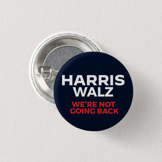 Harris Walz 2024 - We gaan niet terug! Ronde Button 3,2 Cm (Voorkant /achterkant)