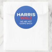 Harris Walz 2024 - We gaan niet terug Ronde Sticker (Tas)