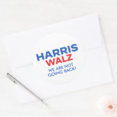 Harris Walz 2024 - We gaan niet terug Ronde Sticker (Envelop)