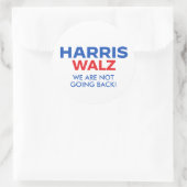 Harris Walz 2024 - We gaan niet terug Ronde Sticker (Tas)