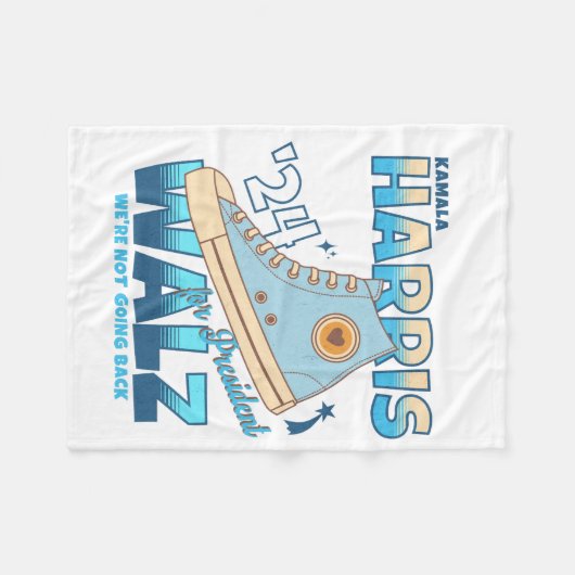 Harris Walz 2024 We gaan niet terug sneaker Fleece Deken (Voorkant (Horizontaal))