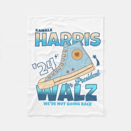 Harris Walz 2024 We gaan niet terug sneaker Fleece Deken (Voorkant)