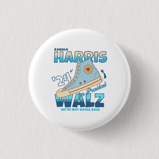 Harris Walz 2024 We gaan niet terug sneaker Ronde Button 3,2 Cm (Voorkant)
