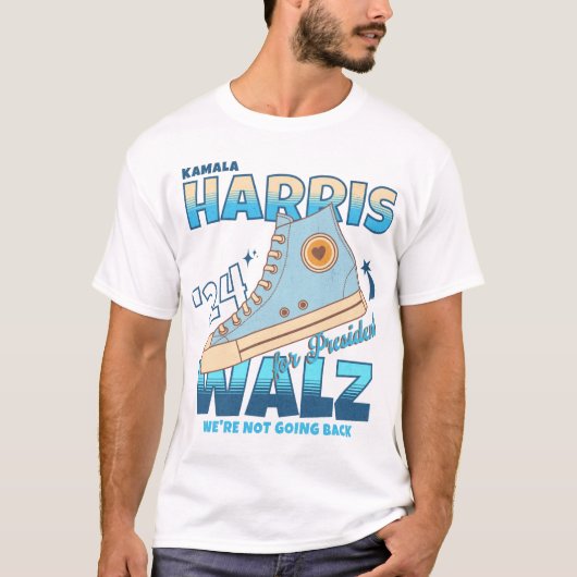 Harris Walz 2024 We gaan niet terug sneaker T-shirt (Voorkant)