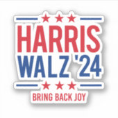 Harris Walz '24 - Bring Back Joy Sticker (Voorkant)