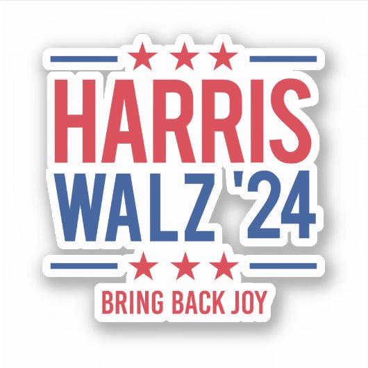 Harris Walz '24 - Bring Back Joy Sticker (Voorkant)