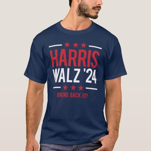 Harris Walz '24 - Bring Back Joy T-shirt (Voorkant)