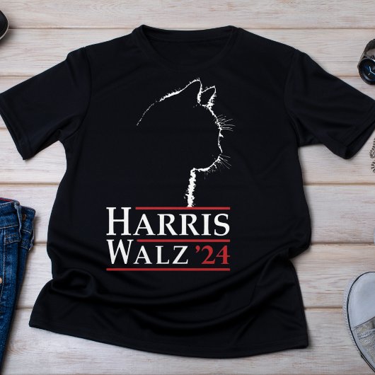 Harris Walz '24 Cat Silhouette Campaign T-shirt