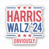 Harris Walz '24 - Duidelijk Sticker (Voorkant)